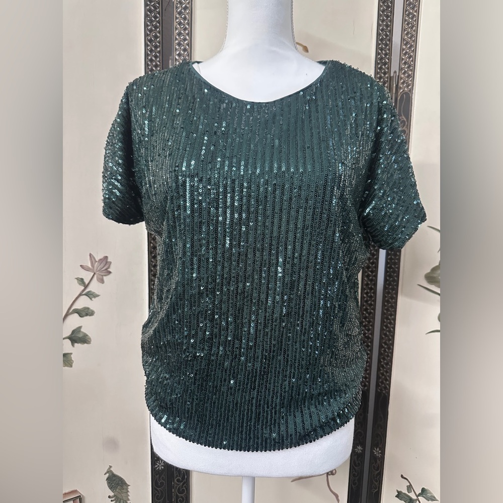 St Patrick’s day Green Sequin Women's Top